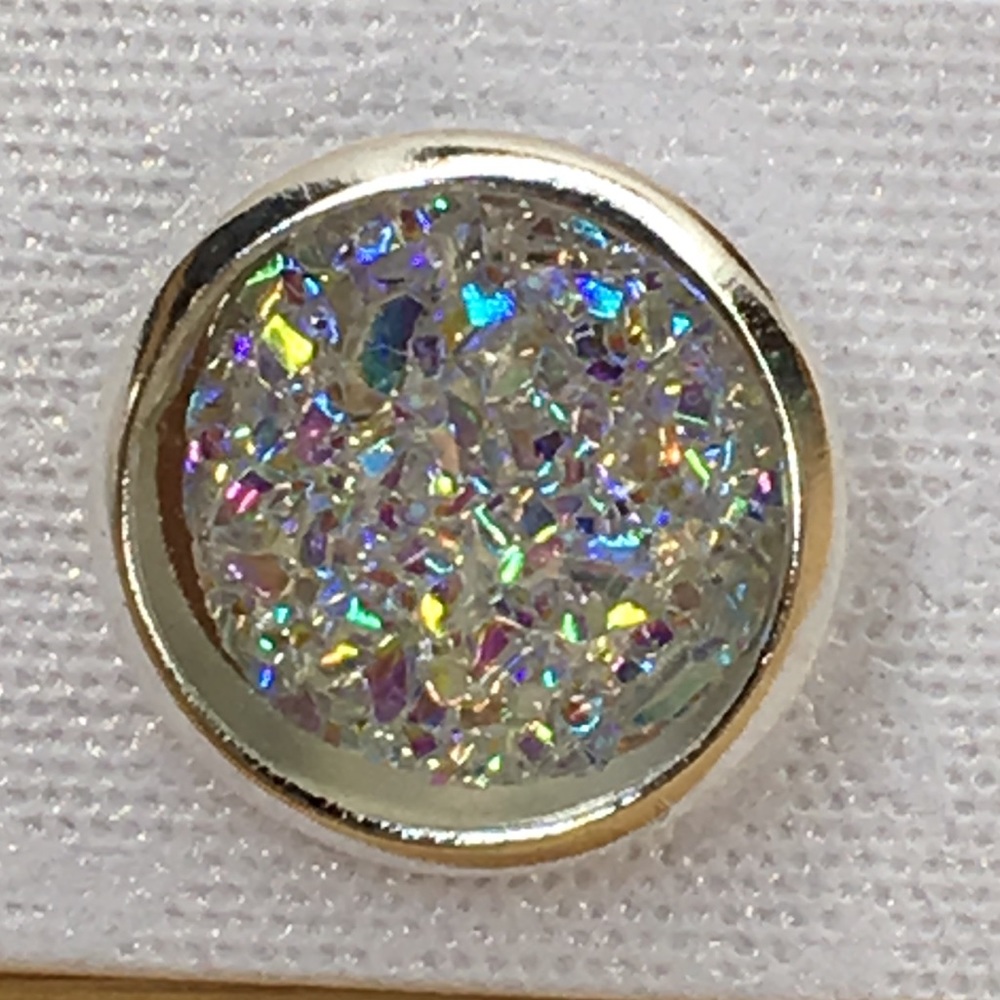 Rainbow Clear Druzy Earrings - Picture 2 of 5